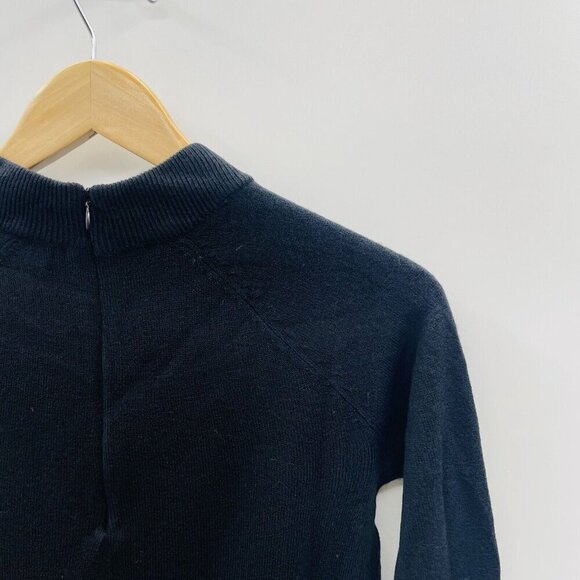 Karen Scott Petite Womens Size PP Mock Neck Zip-Back Sweater in Black $40 2046 - Picture 5 of 8